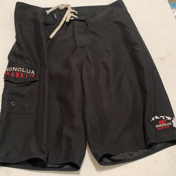 Mens Honolua Hawaiian board surf shorts pants black island Hawaii style Beach - Picture 1 of 11